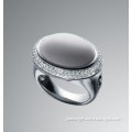 David Yurman White Agate Signature Oval Ring